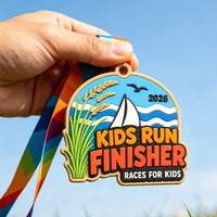 Médaille souvenirs de course pour enfants en PVC souple 3D, écologique, non toxique, durable, pour activités sportives en plein air, texte personnalisé imprimé UV