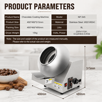 Machine à enrober les noix au chocolat de qualité commerciale, norme allemande Deutstandard, vitesse réglable, pour usage domestique et professionnel
