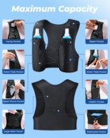 Gilet de course pour femmes et hommes - Bretelles de poitrine réglables, gilet d'hydratation pour la course, porte-téléphone, sac à dos d'hydratation réfléchissant