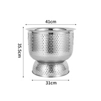 Seau à glace en acier inoxydable martelé de grande taille avec base sur pied, refroidisseur à vin pour bar, fête, restaurant