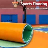 Revêtement de sol sportif en vinyle PVC HANLI 4,5 mm à texture gemme, rouleau de sol multisports amortissant les chocs, échantillon gratuit, certifié CE