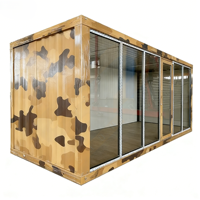 Bureau mobile préfabriqué pliable en forme carrée, prêt à l'emploi, en panneaux sandwich d'acier respirant, pour bâtiment de bureaux