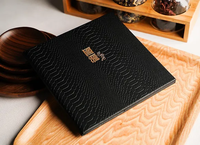 Porte-menu en cuir Crocs à faible MOQ, impression de logo personnalisé, livrets de menus, livre de menus de restaurant
