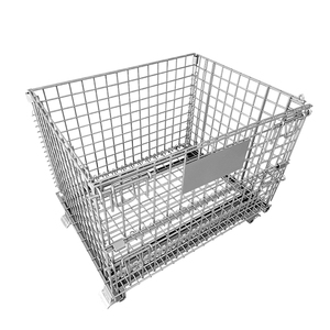 800*600*640 A/Model Heavy-duty Steel Warehouse Storage Cages Foldable <strong>Collapsible</strong> Forklift Shelving Tool Iron Cages Wholesale - Product Image 2
