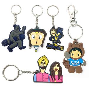 Porte-clés personnalisé en PVC souple avec logo de dessin animé, matériau écologique, étiquette de clé 2D/3D en PVC souple, porte-clés personnalisés - Product Image 6