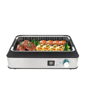 2024 Venda Quente Doméstico 1500w Preto Aquecimento Rápido Portátil Placa De Mesa Elétrica Grill Fogão Elétrico Grill Churrasco Churrasco