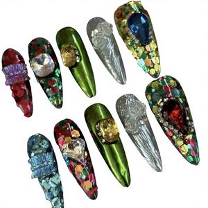 เล็บปลอมแบบกดติด Lunalail ABS ลายเฟรนช์แมนิคิวร์ พร้อมกาว ใช้ซ้ำได้ รูปทรงอัลมอนด์ยาว สำหรับนิ้วมือ 10 ชิ้น - Product Image 4