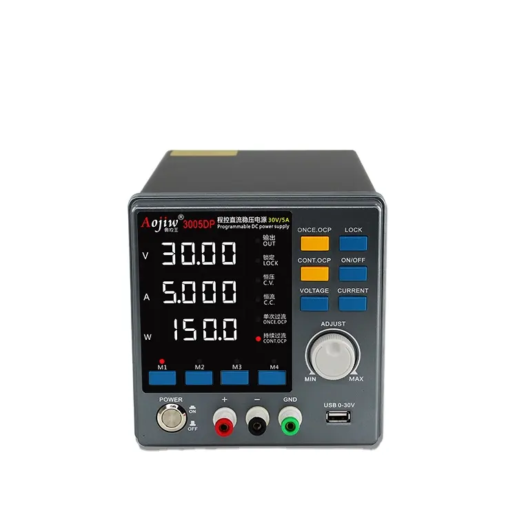 Alimentation DC programmable 3005DP, sortie 30V 5A, écran TFT, tension d'affichage 4 bits, commutation réglable, test en laboratoire Aojiw