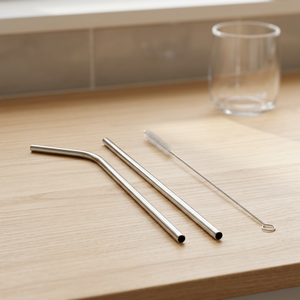 <b>Metal</b> Drinking <b>Straws</b> Reusable Cocktail Bar Accessories Minimalist Style 3 Pack - Product Image 6