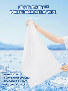 Lingettes humides individuelles personnalisées pour l'été, effet rafraîchissant naturel, abaissement de température en 3 secondes, pour la fatigue du conducteur, testées cliniquement, certifiées véganes - Product Image 5