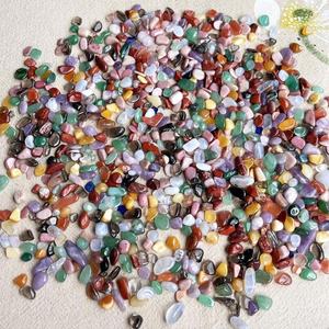 도매 대량 명상 천연 무지개 마노 텀블 돌 혼합 다채로운 크리스탈 자갈 - Product Image 4