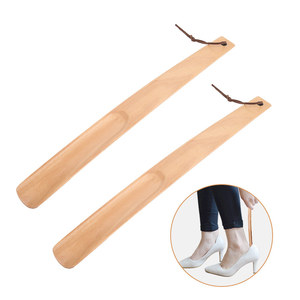 Calzascarpe in legno di faggio con manico curvo lungo, corda per appendere, senza piegare, per casa e viaggio, ausilio quotidiano per indossare le scarpe - Product Image 2