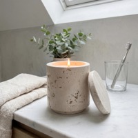 Porte-bougie en travertin naturel beige Wabi-Sabi, résistant à la chaleur, pour bougies et articles divers, décoration intérieure