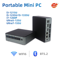 Taşınabilir İş İstasyonu Sunucusu Mini Bilgisayar Çift LAN NPU AI Bilgi İşlem Mini Bilgisayarı Windows 11 Intel Core I3/I5/I7 Ultra Ofis ve Ev İçin