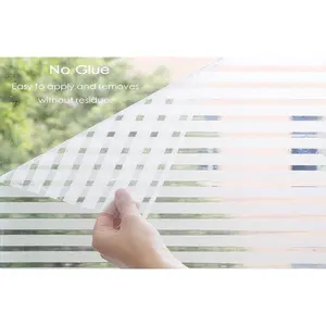 High Quality Self-Adhesive PVC frosted glass film Stripe pattern Frosted Glass Decoration film