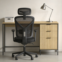 Bureau d'ordinateur élégant et minimaliste avec tiroirs à cadre métallique pour espace de travail, bureau et espaces d'étude