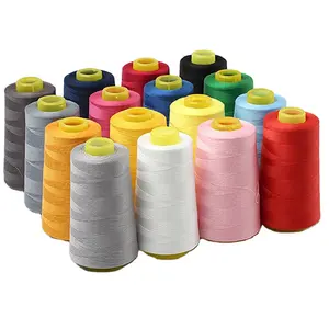 Nähmaschinen gewinde 100% gesponnenes Polyester 40s/2 Nähmaschinen-Web fäden Hilo De Algodon Cotton 40/2 Poliester