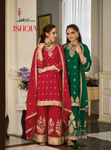 Chinon lourd avec broderie Salwar Kameez Palazzo Suit pour une occasion spéciale de festival d'Inde - Product Image 3