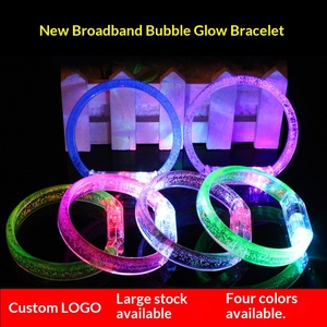 Bracelet <span class=keywords><strong>lumineux</strong></span> LED personnalisé <span class=keywords><strong>pas</strong></span> <span class=keywords><strong>cher</strong></span> en acrylique coloré, bracelet à bulles LED clignotant, accessoires de concert, bracelet à bulles LED - Product Image 2