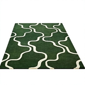 100% Wool Hand Tufted <b>Loomed</b> Custom Carpet Modern Luxury Design Indian Supplier INDIAN TEXTILES Latex Backing H/L Size Options - Product Image 1