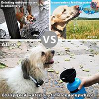 Vente en gros de 18oz/520ml gobelet à boire bol distributeur d'eau pour animaux de compagnie bouteille d'eau de voyage portable pour animaux de compagnie avec bol