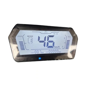 มาตรวัดความเร็วแบบ<span class=keywords><strong>ดิจิตอล</strong></span> LCD สำหรับรถจักรยานยนต์ พร้อมหน้าจอแสดงผล วัดระยะทาง รองรับแรงดันไฟฟ้า 48-96V ตัวเรือนสีดำ สำหรับการดัดแปลงและอัพเกรด - Product Image 1