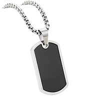 Collier pour homme tendance en acier inoxydable poli, style militaire, avec pendentif plaque militaire et chaîne en bambou, le plus vendu