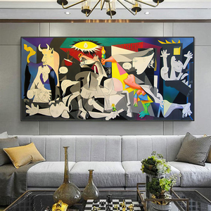 Reproducción de Obra de Arte en Lienzo Acrílico Grande, Decoración del Hogar Hecha a Mano, Personalizada, al por Mayor, Retrato de Guernica de <span class=keywords><strong>Pablo</strong></span> Picasso, Arte de Pared - Product Image 1