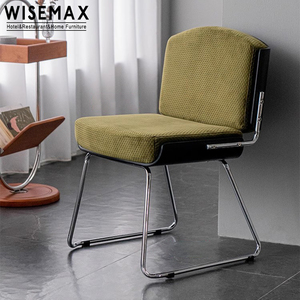 WISEMAX MUEBLES, recién llegado, silla decorativa para oficina, marco de Metal estable, cómodo cojín Simple naranja, silla de comedor para uso en Cafetería - Product Image 3
