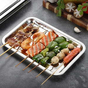 Plateaux de rangement en acier inoxydable pour nouilles et saucisses vapeur, plats à fruits, assiettes de cuisson pour pâtisseries et aliments, pour restaurants, hôtels et cuisines - Product Image 4