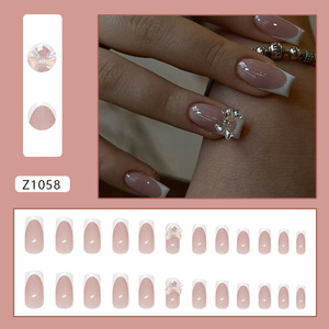 <span class=keywords><strong>Faux</strong></span> <span class=keywords><strong>ongles</strong></span> à presser pour fille, motif arc-en-ciel français violet, forme carrée, amovibles, protection des <span class=keywords><strong>ongles</strong></span>, 24 pièces, longueur moyenne, assortis à tous les styles - Product Image 6