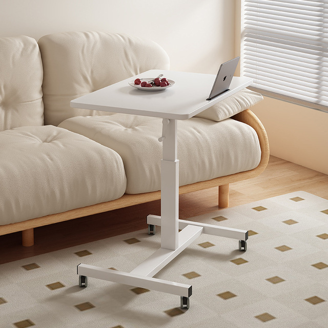 Modern Minimalist Height-Adjustable Desk with Metal Frame and Wooden Top Modular Laptop-Friendly Design for Hospital Home Use
