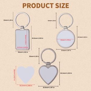 Porte-clés en métal personnalisé avec photo, vierge pour sublimation, idéal comme cadeau commémoratif et promotionnel pour les couples, la famille et les marques - Product Image 2