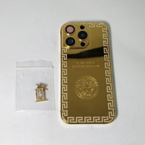 <span class=keywords><strong>Coque</strong></span> de protection pour téléphone portable avec cadre en or de luxe avec boîtier en or véritable plaqué Zircon pouvant être personnalisé logo pour iPhone - Product Image 2