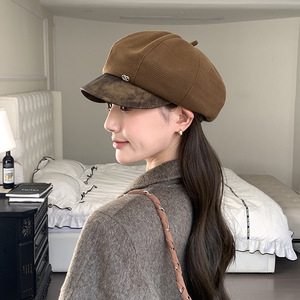 Chapeau octogonal de style coréen 2024, nouveau, pour femmes, respirant, anti-UV, décontracté, toutes saisons, qui flattere le visage, béret - Product Image 3
