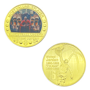 5 pièces de monnaie commémoratives en or de <span class=keywords><strong>Jordan</strong></span>, édition étoiles du basketball : plaquées or 24 carats, parfaites pour la collection ou comme cadeaux - Product Image 4