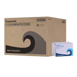 Pajitas agitadoras de un solo tubo sin envolver Boardwalk STRU525R10, 5 1/4 pulgadas, rojas, paquete de 1000 (caja de 10), material plástico - Product Image 6