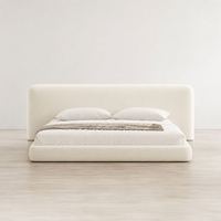 Lit plateforme en mousse compressée, lit double rembourré, mobilier de chambre moderne et minimaliste