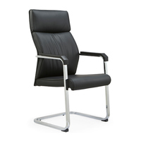 Chaise de bureau de direction en cuir à prix de gros, sans roulettes, pour salle de réunion, chaise élégante pour salle de réunion