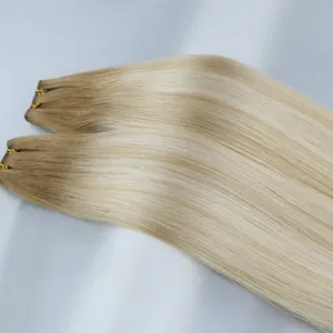 SHY Raw vietnamese hair wholesale vendors double weft Genius Weft Sewn In Weft Extensions Straight honey brown 50g colored Hair