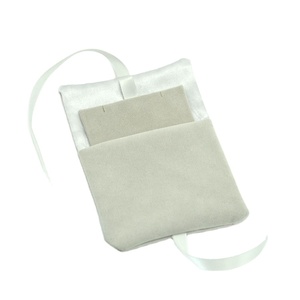 Velvet Suede Satin Lining Jewelry Pouch Ribbon Style W/bracelet Necklace Insert - Product Image 1