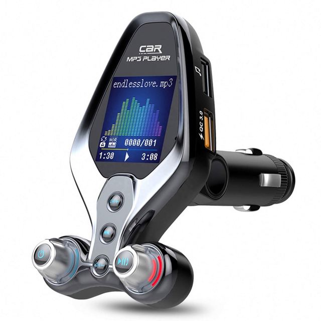 FM Modulator Transmitter BT 5.0 FM Radio QC3.0 USB Car Charger Car Kit Wireless Aux Audio MP3