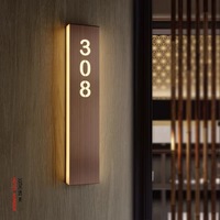 Panneaux de porte d'hôtel personnalisés, numérotés, éclairés par LED, en acier inoxydable, modernes, pour bureaux et hôpitaux, signalisation publicitaire d'adresse