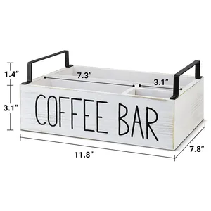 一次性杯子茶袋储物组织器，带6个隔间，用于餐厅厨房咖啡站酒吧