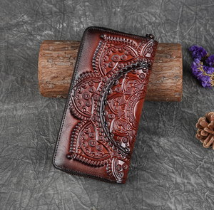 Vintage Women <strong>Wallet</strong> Women's Embossed Real <strong>Leather</strong> <strong>Wallet</strong> Handbag <strong>Leather</strong> Purse <strong>Wallet</strong> Women - Product Image 1