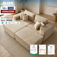 Canapé-lit modulaire compressé avec fauteuil inclinable et repose-pieds ottoman