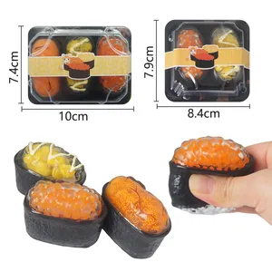 Fabrik individualisiertes niedliches japanisches Sushi-Spielzeug weiches TPR-Simulation Speise-Spielzeug Kawaii Mochi Squishy-Spielzeug