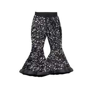 Wholesale Toddler Baby Girls Full Length Casual Colorful <b>Sequin</b> Flare <b>Pants</b> Kids Fashionable Trousers - Product Image 6