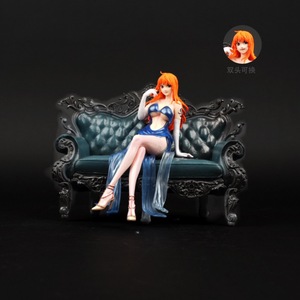 Figura de <span class=keywords><strong>Anime</strong></span> de PVC de Nami de One Piece de 17 cm, Sentada en un Sofá, con Doble Cabeza Intercambiable, Serie <span class=keywords><strong>Mob</strong></span>, Colección, Decoración de Escritorio, Juguete de Regalo - Product Image 4