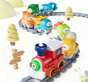 Juego de Tren Eléctrico de Dinosaurios con Rociador de Vapor, Tren de Juguete con Luces LED, Pista de Carreras Flexible, Juguete para Niños, <span class=keywords><strong>Regalo</strong></span> para Niños - Product Image 1